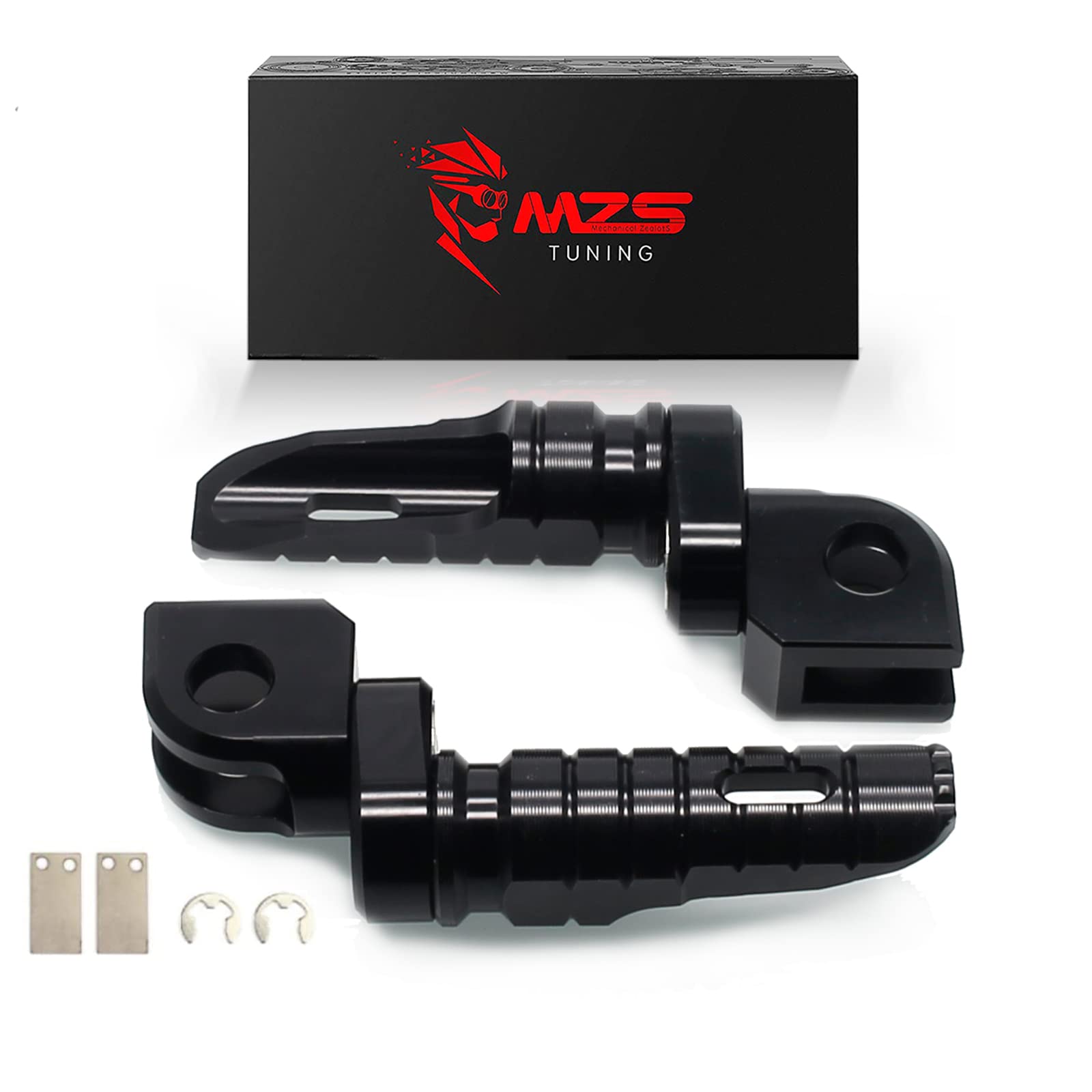Mzs Motorcycle Foot Pegs Double Adjustable Front Rider Footpegs